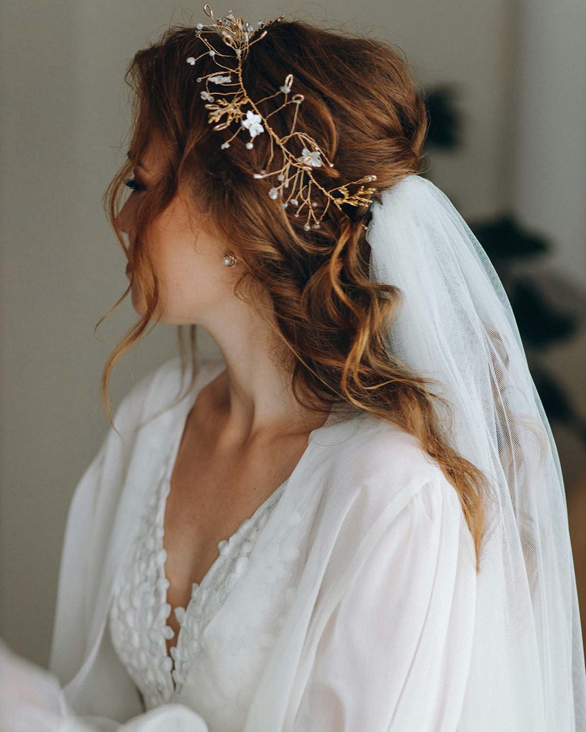 Portrait of a bride in a delicate veil